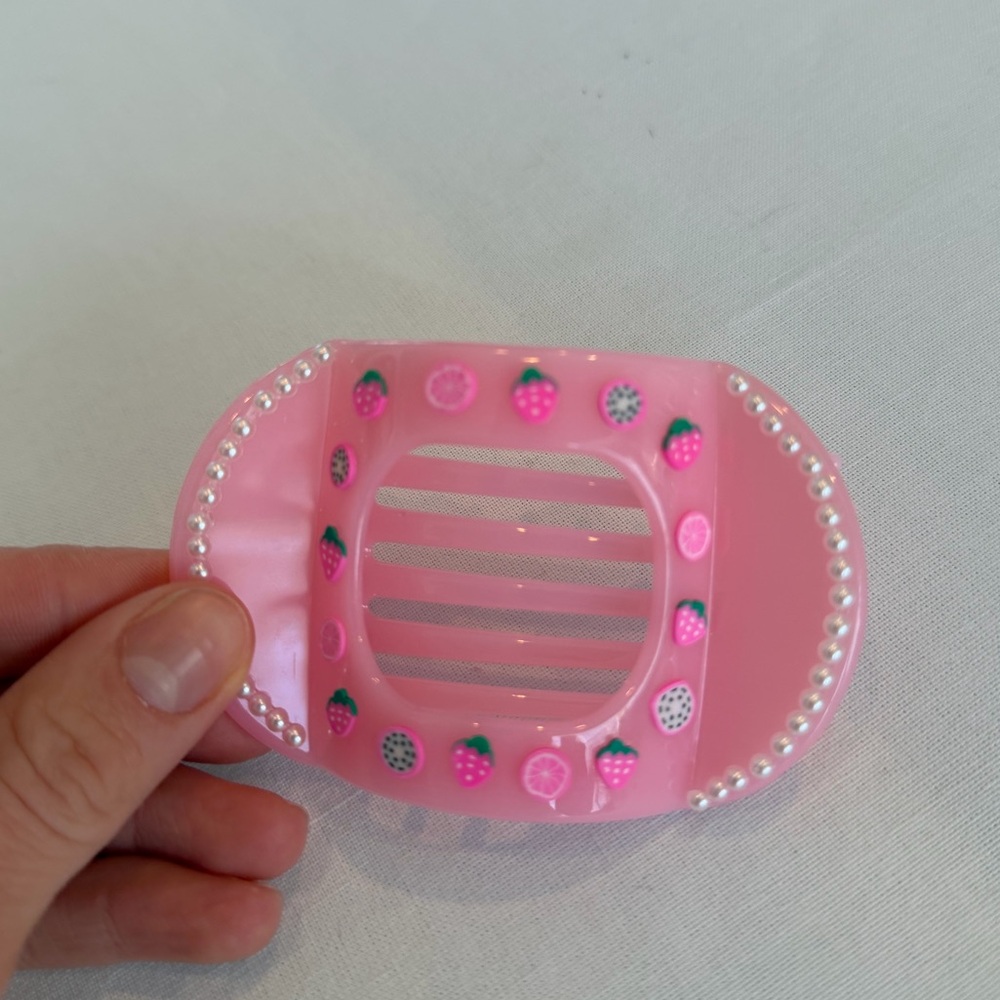 Pink Strawberry Hair Clip